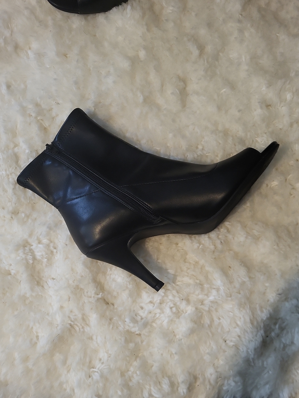 Black Peep-Toe Ankle Booties - Picture 5 of 11